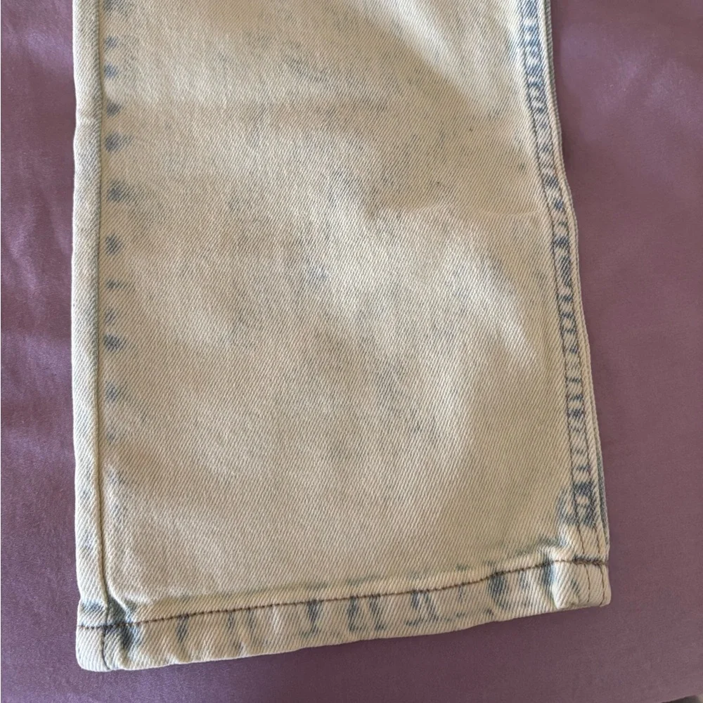 New Wild Fable Lime Green Acid Wash High Rise 90’s Straight Leg Jeans Size 00 24 - Picture 12 of 14